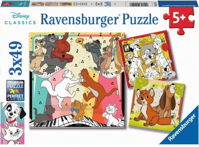 Ravensburger puzzel Disney Classics: dieren in een goed humeur 3×49 stukjes