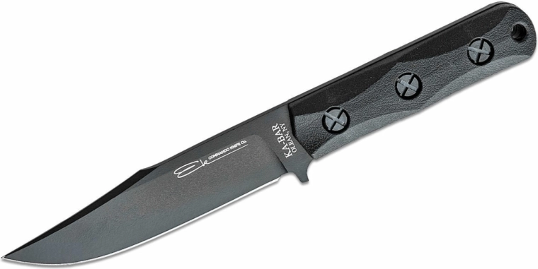 Gevechtsmes KA-BAR EK50 Commando Short Clip Point, zwart, Ultramid, Celcon schede