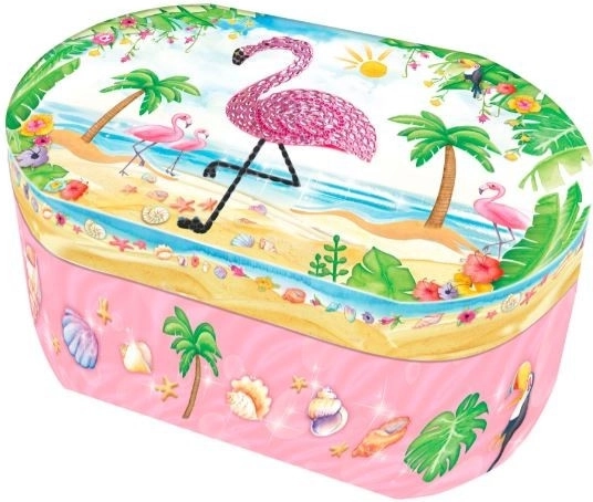 Ovale muziekdoos Pecoware - Flamingo