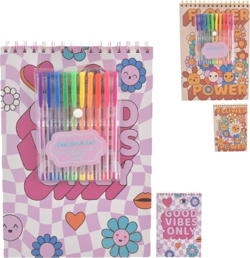Creatieve set schetsboek en gelpennen (2ASS)