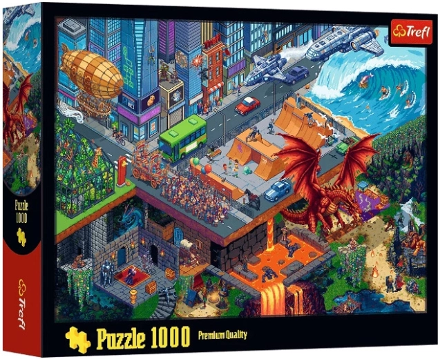Puzzel 1000 stukjes pixelstad
