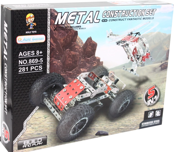 Metalen bouwset 5-in-1, 281 onderdelen