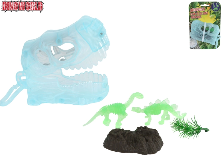 Dinoworld 3D sleutelhanger met glow-in-the-dark dinosaurussen 11 cm