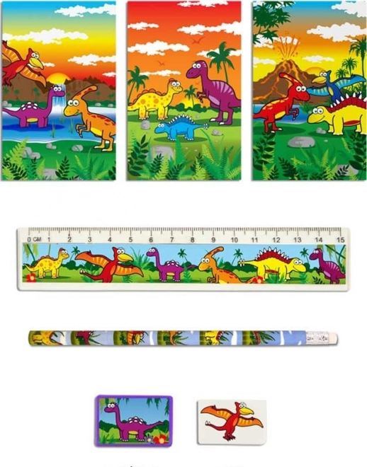 Schrijfset met dinosaurusmotief