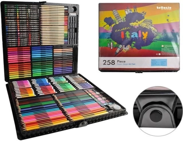 Schilder- en tekenset in koffertje 288 stukken