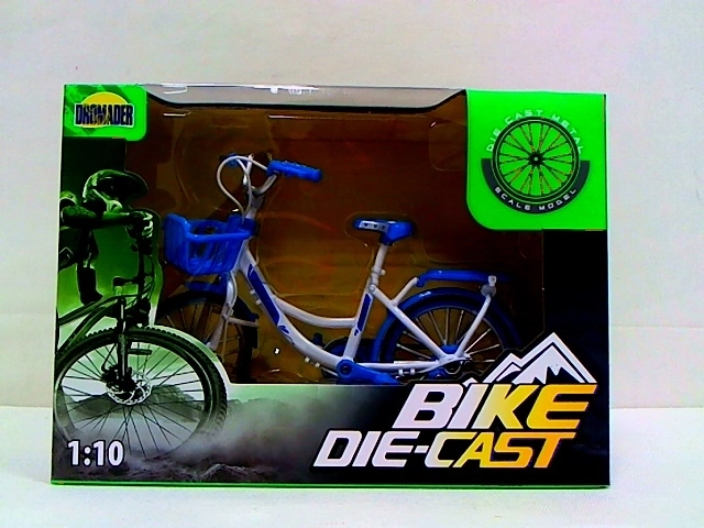 Metalen model van een fiets in een doosje