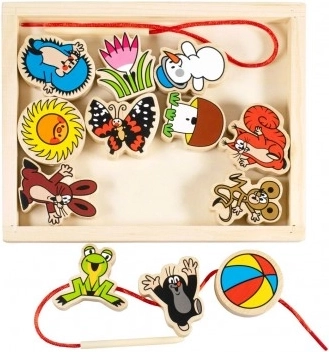 Detoa rijgspel MOLLETJE – houten rijgset