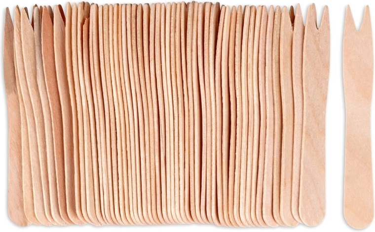 Houten snackvorkjes 8,5 cm, 50 stuks