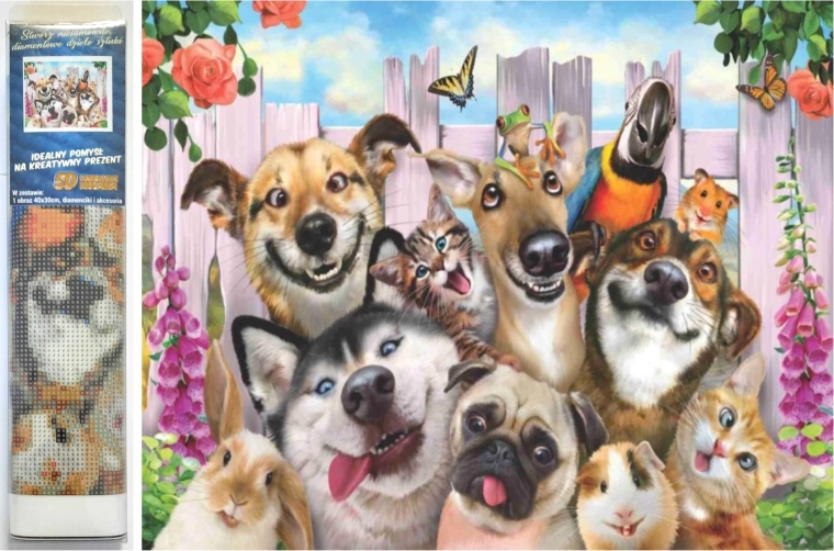 Diamantschilderij Gekke selfie 30x40 cm