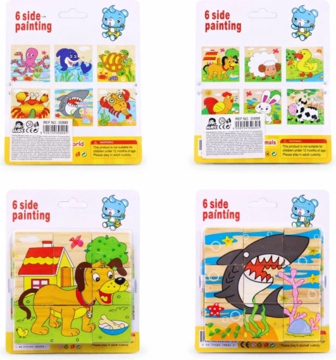 Houten blokken met afbeeldingen voor kinderen