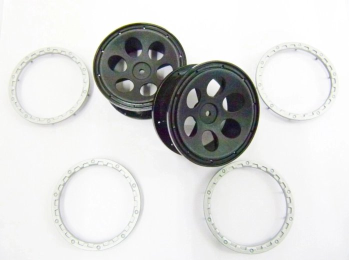 Set grijze velgen General 1:10 met sier-ringen