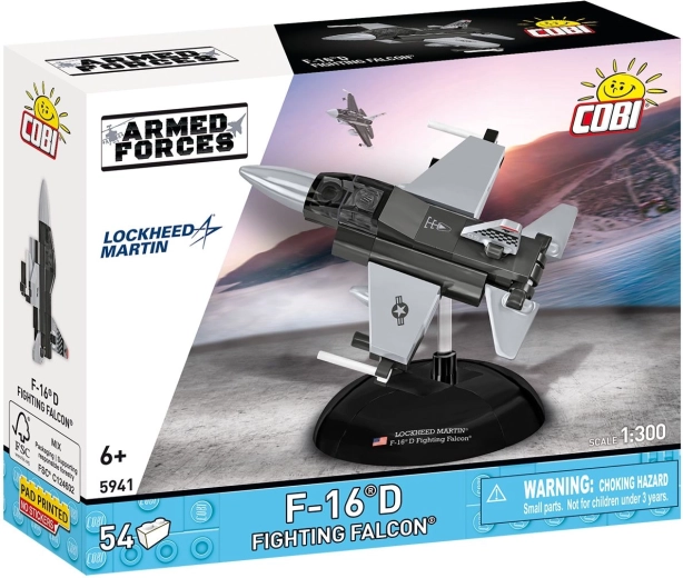 Cobi Armed Forces gevechtsvliegtuig Lockheed Martin F-16D Fighting Falcon 1:300 (54 onderdelen)