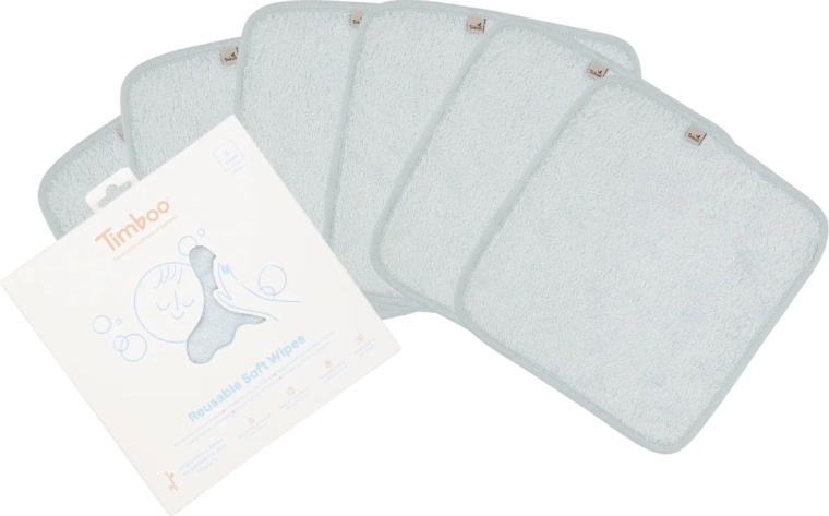 Timboo herbruikbare zachte doekjes Riviera Blue (6 stuks)