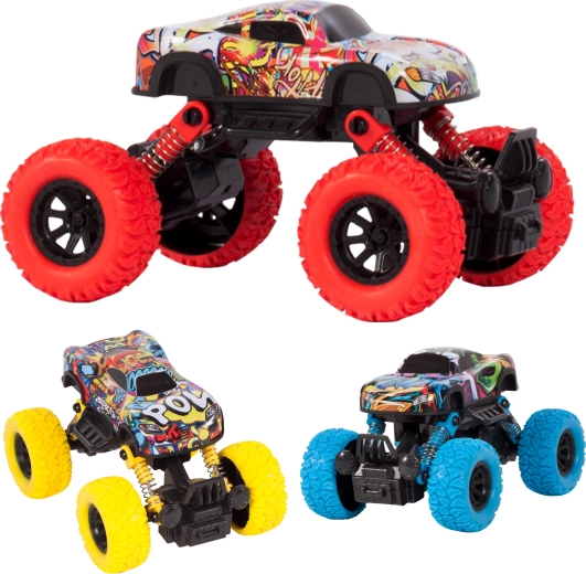 Terreinwagen Jeep monster zonder batterijen – blauw