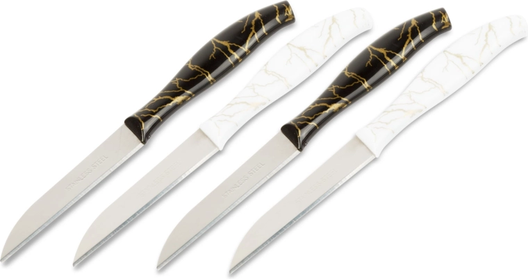 Set schilmessen 15 cm zwart/wit, 4 stuks