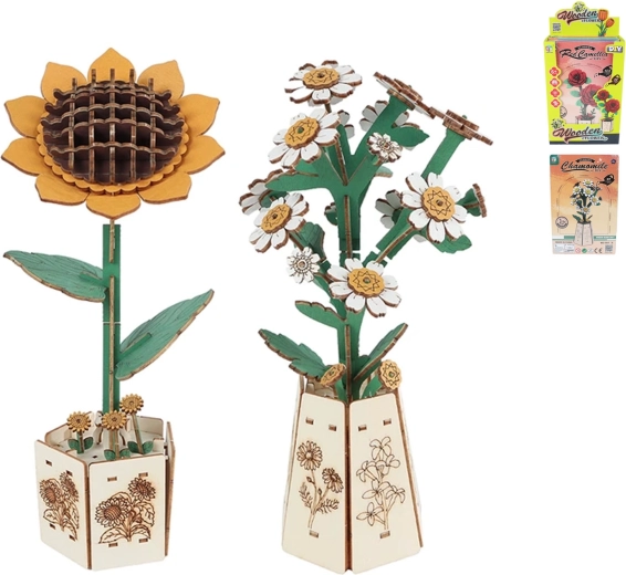 Houten bouwset Bouw je eigen plant – bloem 20,5 cm