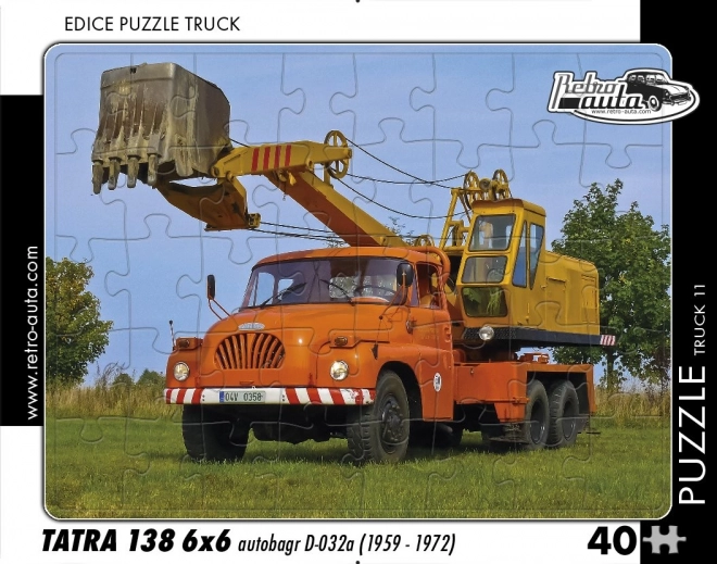 Retro Puzzel Tatra 138 6x6 Autokraan 40 stukken
