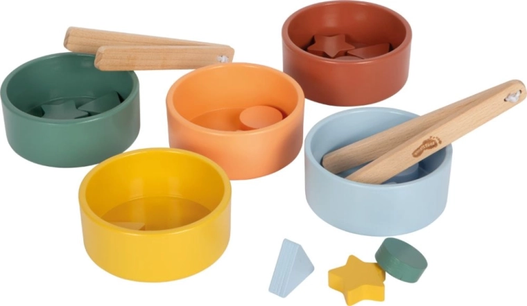 Houten Montessori-sorteerschalen
