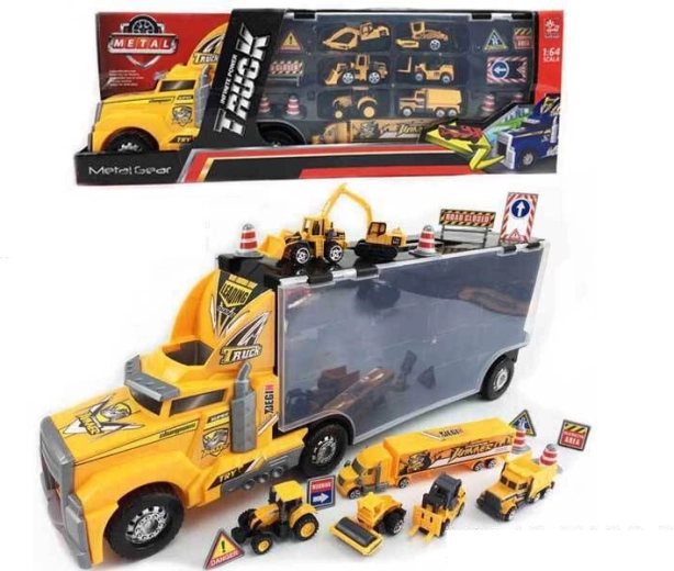 Vrachtwagen met autootjes 1:64