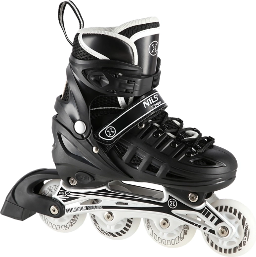 NILS Extreme NH10905 kinder­schaatsen 4-in-1 – verstelbare inline-, ijs- en quadschaatsen met LED-wieltjes – M (35-38)