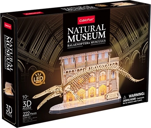 Cubic Fun 3D LED-puzzel natuurhistorisch museum met skelet van een blauwe vinvis