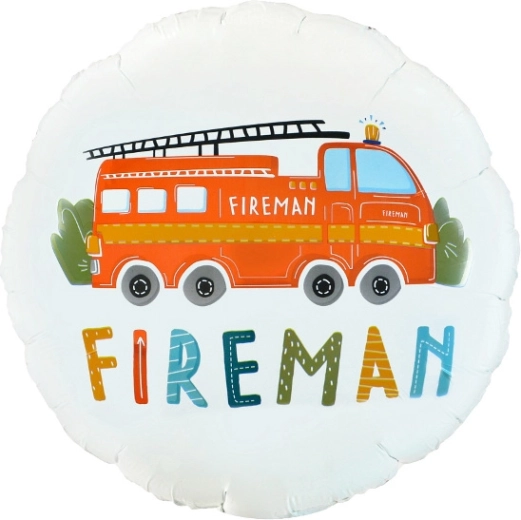Folieballon Fireman rond 18"