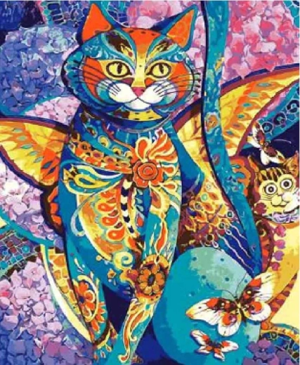 Norimpex diamant painting Kat met vleugels 30 × 40 cm