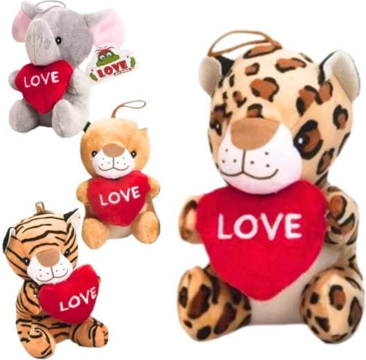 pluchen knuffeldier met hartje – 4 soorten