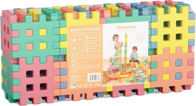 Pastelkleurige bouwblokken 48 onderdelen