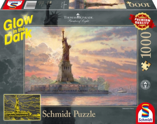 Puzzel Vrijheidsbeeld bij schemering 1000 stukjes