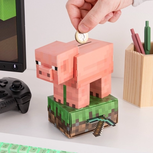 Minecraft creatieve set spaarpot varkentje