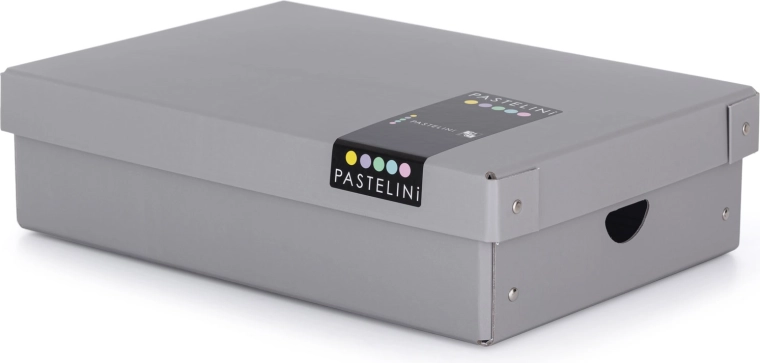 Gelamineerde opbergdoos PASTELINI, grijs, klein