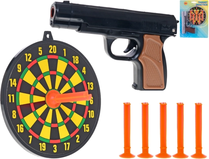 Kinderpistool met zuignappen en doelwit 15 cm