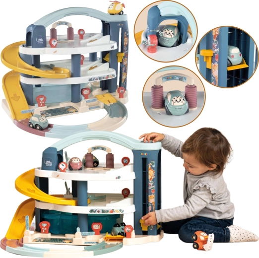 Little Smoby maxi garage voor kinderen met 3 verdiepingen, lift en wasstraat