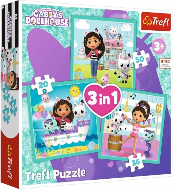 puzzel 3-in-1 Gabby’s Poëziehuis 3+ Trefl