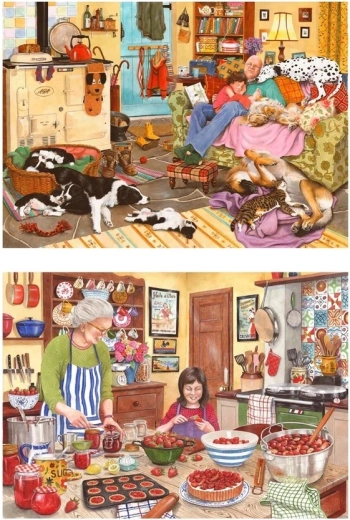 Puzzel Hart van het huis, 2 x 500 extra grote stukjes