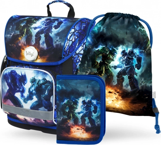 BAAGL 3-DELIGE SET Ergo Roboti: schooltas, etui, gymsack