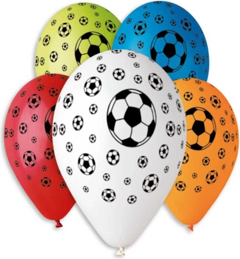 Gemar opblaasbare ballon met voetbalprint 30 cm - 1 stuk