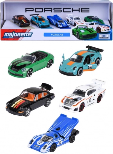 Majorette Porsche voertuigenset 5 stuks