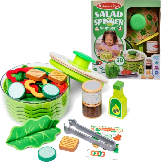 Melissa & Doug kinderset voor het bereiden van salade met slacentrifuge, 28 onderdelen