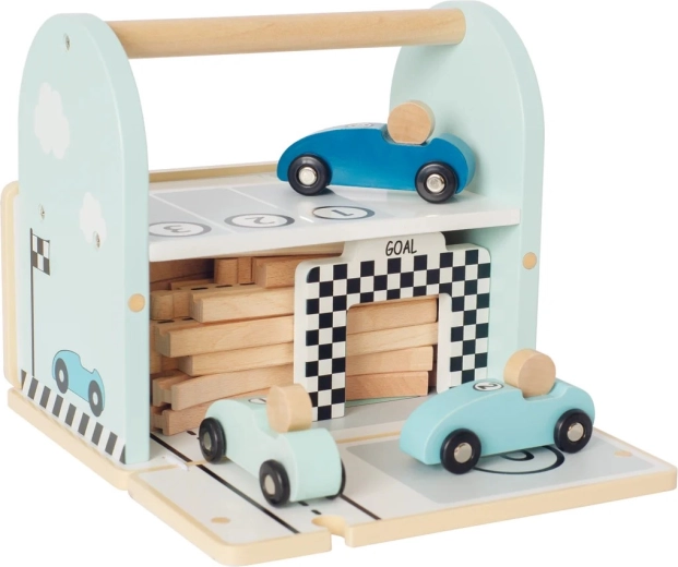 Jabadabado houten raceautobaan in koffertje