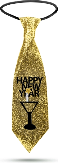 Oudjaarsstropdas met gouden glitters