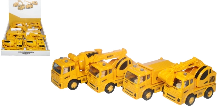 Bouwvoertuig met frictieaandrijving en bewegende delen