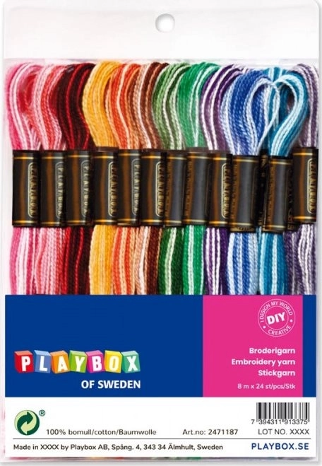 Playbox regenboog borduurgaren 25 stuks