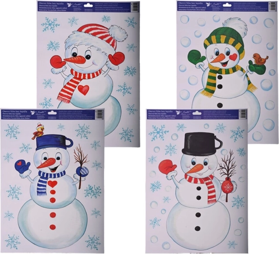 Raamdecoratiefolie met sneeuwpop 35 × 50 cm (4 varianten)