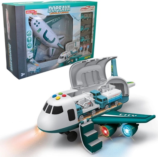 Vliegtuig met hangar en accessoires
