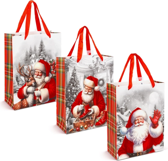 Kerstcadeautas met fluweeleffect en Sinterklaasmotief - 1 stuk