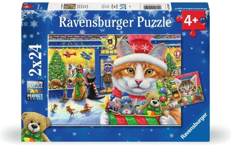 Ravensburger puzzel Kerstpoesjes 2×24 stukjes