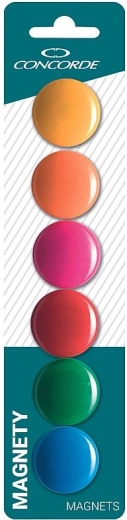 Gekleurde magneten CONCORDE 30 mm, set van 6 stuks