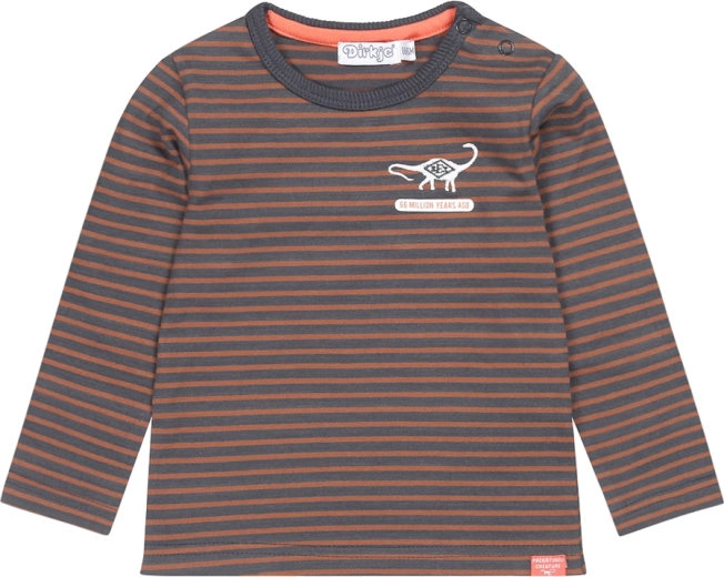 Dirkje jongensshirt met lange mouwen, donkerblauw met strepen, maat 86